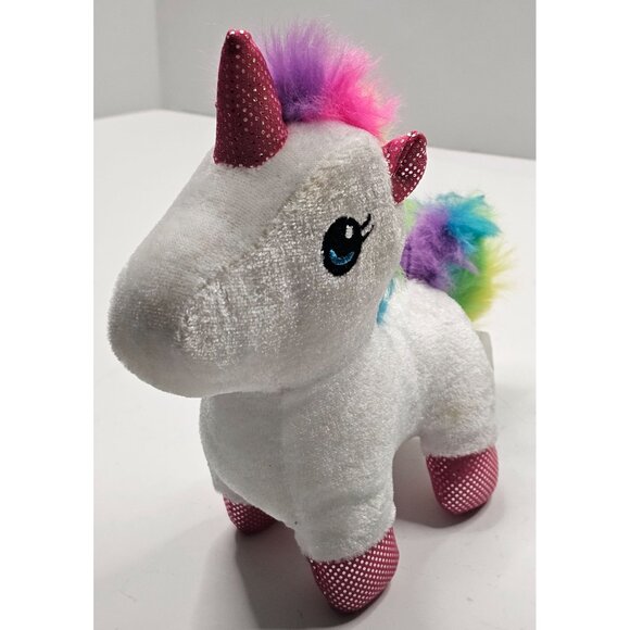 Plush Rainbow Unicorn Pony Stuffed Animal Toy Polyester Fiber 7.5" - Picture 7 of 13